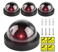 GOEDCH 4 pezzi fotocamera finte: telecamera di sorveglianza, falsa telecamera di sorveglianza con luce LED lampeggiante - strumento di deterrenza visivo per casa, affari e cantieri