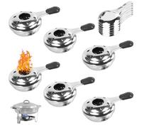 GOEDCH 6 bruciatori per fonduta: contenitore per pasta combustibile in acciaio inox, bruciatore per pasta portatile, mini bruciatore alcolico in acciaio inox, pasta combustibile per contenitore caldo