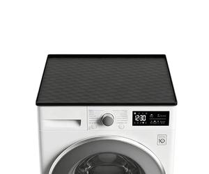 GOEDCH 60 X 50 Silicone Tappetino di copertura per lavatrice: rivestimento per lavatrice antiscivolo e impermeabile, in silicone, per lavatrice e asciugatrice per uso domestico, lavanderia (nero)