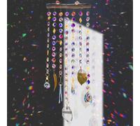 GOEDCH Acchiappasole con cristallo a forma di campanello: ciondolo a forma di prisma di cristallo, decorazione per finestre, da appendere per camere, soffitti, giardino, decorazione per la casa e il