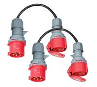 GOEDCH Adattatore CEE: Adattatore di Corrente per Impieghi Gravosi da 32A a 16A, Attacco CEE a 5 Pin, Adattatore di Alimentazione Versatile, Distributore di Corrente per Campeggio e Camper