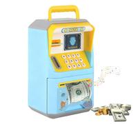 GOEDCH Bancomat salvadanaio con password: riconoscimento facciale della simulazione password sostituibile Cassaforte elettronica per bambini, grande capacità bancomat con automatico per monete