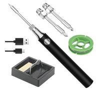 GOEDCH Batteria per saldatore: set di saldatori con 3 temperature regolabili 330 ℃-450 ℃, saldatore USB con supporto per saldatore, strumento di riparazione portatile per saldatura e dissaldatura per