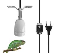 GOEDCH Bianco Portalampada E27 Rettile: Lampada Riscaldante Presa con Interruttore, Pet Riscaldamento Portalampada, Lampada Calore Supporto, Presa in Porcellana Ruotabile a 360° per Rettili, Anfibi