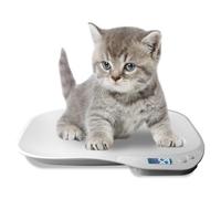 GOEDCH Bilancia per animali di piccola taglia : bilancia digitale per animali domestici 15 kg (± 1 gram), bilancia digitale per gatti LCD con 4 modalità di pesatura (kg/oz/lb/ml), piccola bilancia