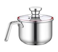 GOEDCH Bollitore per latte a induzione, in acciaio inox, 1,2 l, mini pentola in acciaio inox, bollitore per latte per bambini, coperchio con uscita vapore, pentola per latte per induzione e gas (14 ×