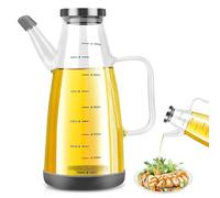 GOEDCH Bottiglia di olio d'oliva da 1 litro: bottiglie di olio di aceto vuote con coperchio superiore in acciaio inox, grande erogatore di olio, bottiglia di olio d'oliva con imbuto, bottiglie di