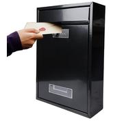 GOEDCH Cassetta delle lettere con serratura: 21 × 32 × 8,4 cm, cassetta delle lettere sicura con codice numerico, cassetta delle lettere da parete in metallo per famiglie, uffici, garage e ingressi