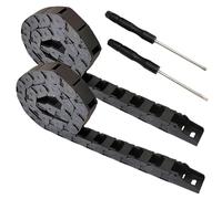 GOEDCH Catena Portacavi e Cacciavite: 2 Pezzi Catena di Trascinamento da 1M 15mm x 30mm, Cacciavite a Croce Rimovibile, Catena di Cavi Portacavi per Stampante 3D, Flessibile Nero Catena Trasmissione