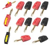 GOEDCH Connettore a banana da 4 mm: 12 connettori a banana, 32 A, connettori a banana dorati, convertitore per cavi, scatole terminali, ricevitori, impianti stereo, connettori