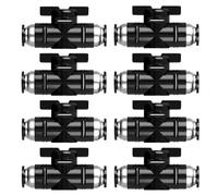 GOEDCH Connettore Pneumatico: 8 Pezzi Valvola a Sfera Pneumatica da 6 mm, Dritto Connettore Pneumatico Tubo, Valvola Regolatrice per Raccordo Tubo Flessibile, Valvola di Controllo del Flusso D'aria