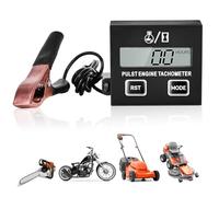 GOEDCH Contagiri Digitale: Impermeabile Contagiri Induttivo con Contaore, Piccolo Tachimetro Motore per Rasaerba e Moto, Contagiri Digitale per Motosega con Batteria Sostituibile