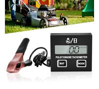 GOEDCH Contagiri digitale induttivo: piccolo tachimetro motore impermeabile con contatore ore batteria, contagiri induttivi 2/4 tempi per motoseghe, tosaerba e moto