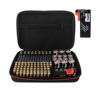 GOEDCH Contenitore per batterie con organizer e tester: scatola per batterie con grande capacità, contiene 158 batterie di diverse dimensioni e 30 batterie a bottone, scatola per batterie per 2 A, 3 A