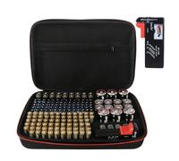 GOEDCH Contenitore per batterie con tester: scatola batteria con grande capacità, contiene 158 batterie di diverse dimensioni e 30 batterie a bottone, scatola batteria per 2 A, 3 A, C, D, 9 V