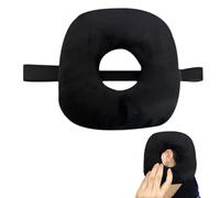 GOEDCH Cotone Cuscino Foro Orecchio: 30 x 30 x 9cm Universale Cuscino per Piercing per Orecchio per Dormire, Cuscino Ciambella con Buco per Dormire per Alleviare il Dolore Nell'orecchio(nero)