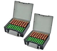 GOEDCH Custodia per batterie Caddy: organizer per batteria, in plastica, contiene 24 batterie AA e 30 AAA, pratica scatola per batterie per casa, cucina, magazzino (batterie non incluse)