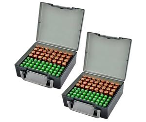 GOEDCH Custodia per batterie Caddy: organizer per batteria, in plastica, contiene 24 batterie AA e 30 AAA, pratica scatola per batterie per casa, cucina, magazzino (batterie non incluse)