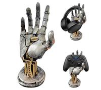 GOEDCH Cyberpunk Supporto per Cuffie e Controller: Accessori da Gioco con Design a Braccio Robotico, Supporto in Resina per L'organizzazione Della Scrivania per Gamepad, Accessori da Gioco Futuristici