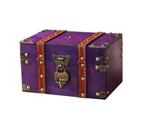 GOEDCH Forziere del tesoro vintage con lucchetto a combinazione: scrigno del tesoro in legno vintage, con lucchetto a combinazione, per il compleanno dei bambini, la caccia al tesoro e la decorazione