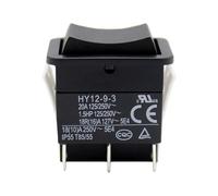 GOEDCH HY12-9-3 Interruttore a pulsante: 1 interruttore a bilanciere HY12-9-3 on/off, 125/250 V 18/20 A, pulsante industriale a 6 poli per apparecchi elettrici e utensili elettrici industriali