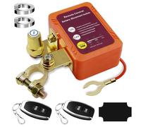 GOEDCH Interruttore di separazione per auto telecomandato: 12 V, 240 A, interruttore di separazione per auto, con indicatore LED, batteria antifurto, con telecomando per auto (rosso arancio)