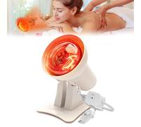 GOEDCH Lampada a infrarossi da 150 Watt: temperatura regolabile, timer e angolo regolabile, lampada a luce rossa a infrarossi per calore rilassante, rilassamento muscolare e cura della pelle (bianco)