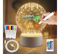 GOEDCH LED Lampada Creativa: Luce a 16 Colori Lampada Notturna Neonato Telecomando con penna, Orientabile Luce Notturna Ppersonalizzata di Natale Anniversario Matrimonio Fidanzata Coppia