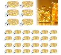 GOEDCH LED Stringa Luci a Batteria: 30 Pezzi da 2m Mini Luci Fatate a Batteria, Micro luci Stringa LED Bianco Caldo per Decorazione di Stanze, Feste, Giardino, Natale, Halloween, Matrimonio