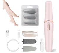 GOEDCH Levigatore calli elettrico: rosa ricaricabile pialla per calli con 1 testa grossolana e 1 testina di macinazione fine, strumenti per pedicure per piedi con luce, 2 velocità, strumento per la