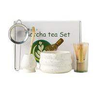 GOEDCH Matcha Set da tè manuale Matcha con frusta Matcha, con 2 cucchiai Matcha, supporto per frusta Matcha, contenitore per polvere Matcha, set per cerimonia del tè Matcha (5 pezzi)