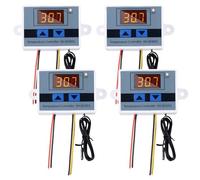GOEDCH Modulo Regolatore di Temperatura Digitale a LED: 4 Pezzi Termostato Elettronico Interruttore Regolatore, Regolatore di Temperatura con Sonda Sensore per Raffreddamento Riscaldamento
