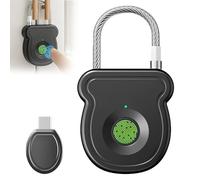 GOEDCH Pad con impronte digitali: resistente Smart Padlock Biometric Pad Lock Keyless Padl ock, High Security Fingerprint Pad lock for Backpack Storage Box and Luggage Black (40 mm × 16,2 mm × 43,5 mm