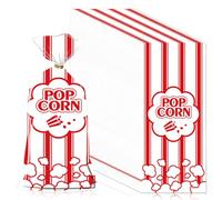 GOEDCH Pop-Corn in carta Kraft: Lotto di 300 12,5 x 27,5 cm sacchetti per Po p-Cor n bianco e rosso, per cinema, serate cinema, compleanni per bambini e serate pigiama