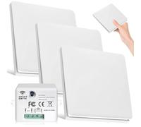 GOEDCH RF433 Kit interruttore senza fili, interruttore radio da parete, interruttore della luce wireless con ricevitore, kit a 3 vie, senza batteria, interno portata 50 m per elettrodomestici