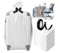 GOEDCH Sacchetti Extra Large in Plastica Trasparente: 12 Pezzi Sacchetti Riutilizzabili per Traslochi da 90x120 CM con 1 Rotolo di Nastro Nero, Sacchetti di Plastica Antipolvere per Bagagli, Vestiti