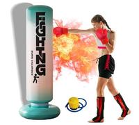 GOEDCH Sacco da Boxe Gonfiabile con Supporto: 180 cm Sacco da Boxe Gonfiabile con Supporto con Pompa ad Aria, Sacco da Boxe con Supporto per l'allenamento di Boxe per Adolescenti e Adulti Aiuta a
