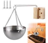 GOEDCH Sapore Sauna: sauna in acciaio inox, aroma ciotola sauna, ciotola evaporatore da 350 ml con braccio girevole, diffusore di oli essenziali per sauna tradizionale e sauna a infrarossi, accessori