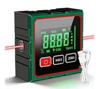 GOEDCH Scatola di livellamento magnetico: livella laser inclinometrica impermeabile IP54 con display LCD, inclinometro magnetico LCD a 4 lati per lavorazione del legno, edilizia, decorazione, fai da t