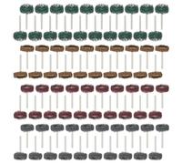 GOEDCH Set 80 Pezzi Dischi Abrasivi 25mm con Accessorio per Lucidatura, Spugne Abrasive in Fibra a Doppio Strato, Accessori per Levigatrice Metallo per Utensili Rotanti e Avvitatori a Batteria