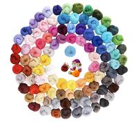 GOEDCH Set di 100 gomitoli di lana da feltro da 300 g, con fibre naturali per infeltrimenti umidi e secchi, lana da fiaba di alta qualità per feltro, fai da te, per gli amanti del fai da te (colore