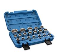 GOEDCH Set di 19 dadi multidenti XZN da 1/2", set di chiavi a bussola da 8 - 32 mm, per spline a 12 punti, capacità 1/2 pollici chiavi a bussola per officina e applicazioni automobilistiche