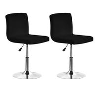 GOEDCH Set di 2 coprisedie da bar elasticizzati, per sedia da bar, con schienale, per bar, lavabile, coprisedia rimovibile, per sedie da bar, colore nero