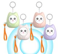 GOEDCH Set di 4 allarmi di sicurezza per gatti 130 dB - Torce LED portatili, allarme personale, autodifesa, con certificazione CE per donne, bambini, anziani (bianco, verde, rosa, viola)