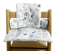 GOEDCH Set di cuscini antiscivolo per seggiolone, con grafica, cuscino di ricambio, rivestimento laminato, inserto in tessuto di cotone per seggiolone Stokke Tripp Trapp