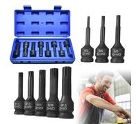 GOEDCH Set di dadi multidenti XZN da 1/2", 8 pezzi, lunghezza 78 mm, acciaio CR-MO a denti multipli, M5/M6/M8/M10/M12/M14/M16/M18 Kraft XZN per riparazione auto