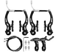 GOEDCH Set di freni universali per bicicletta, set completo con 2 freni a V e 1 coppia di leve del freno, freno anteriore e posteriore, leva del freno e corde del freno, set per mountain bike e bici