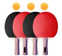 GOEDCH Set di Racchette da Ping Pong: Set con 4 Racchette da Ping Pong, 3 Palline e 1 Borsa Portatile, per Principianti, Famiglie e Professionisti