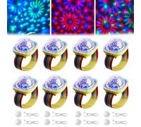 GOEDCH Sfera da discoteca, 8 pezzi, mini sfera da discoteca, luce controllata dalla musica, luce da discoteca, luce da discoteca, luce da polso, ricaricabile USB con ventosa, mini LED per proiettore