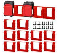 GOEDCH Supporto per Batteria: 10 Pezzi Supporto per Batteria da 18 V con Montaggio a Parete per Einhell, Supporto per Dock per Batteria con Viti, per Carrelli da Lavoro, Rack, Cassette Degli Attrezzi